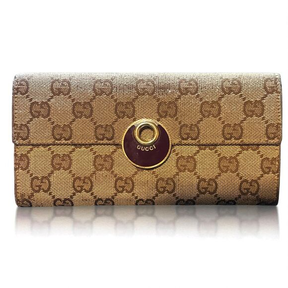 Gucci GG Canvas Continental Wallet-Beige/Brown Monogram Authentic/COA included - Picture 1 of 7